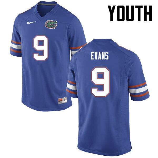 Florida Gators Youth #9 Josh Evans College Football Jersey Blue